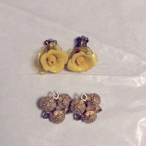 4/$20 Two pair of vintage clip on earrings
